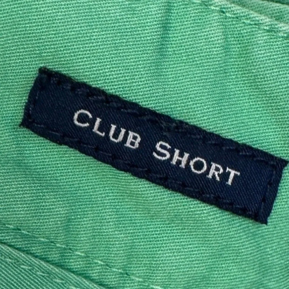 Vineyard Vines Club Shorts Mens 32 Green Khakis Twill Chino Golf Flat Front Logo